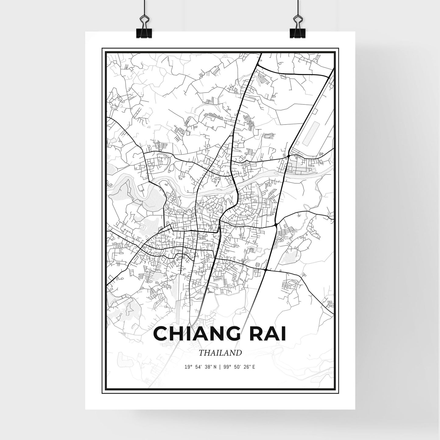 Chiang Rai Thailand - Premium City Map Poster