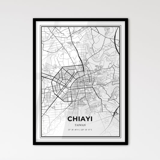 Chiayi Taiwan - Scandinavian Style City Map for Modern Home Decor