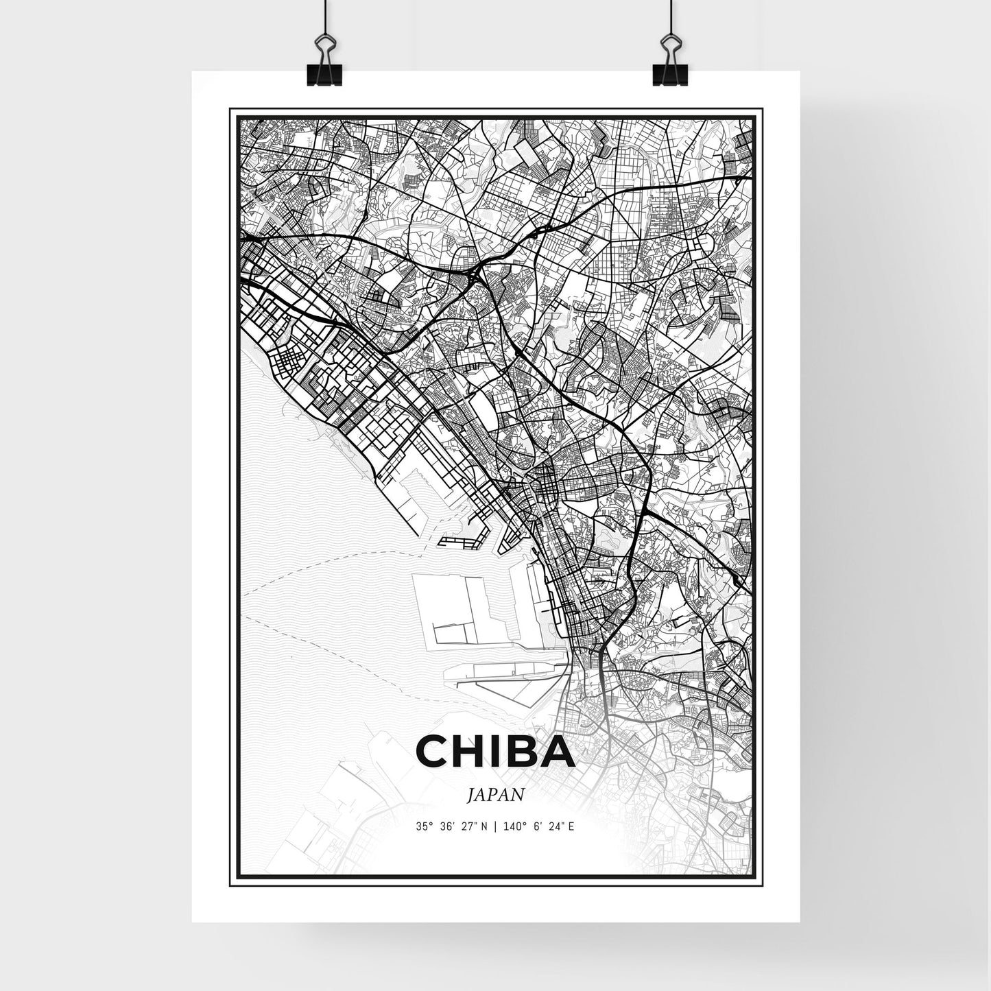 Chiba Japan - Premium City Map Poster