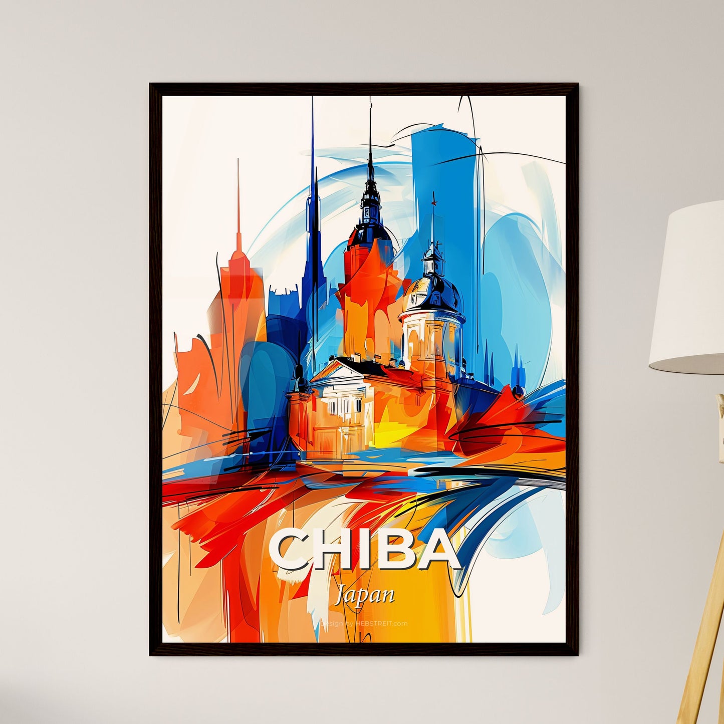 Vibrant Chiba, Japan - A Colorful Painting Of A City