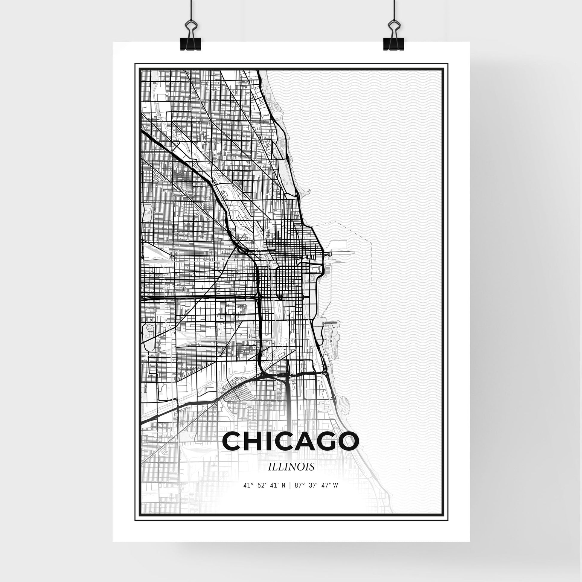 Chicago Illinois - Premium City Map Poster