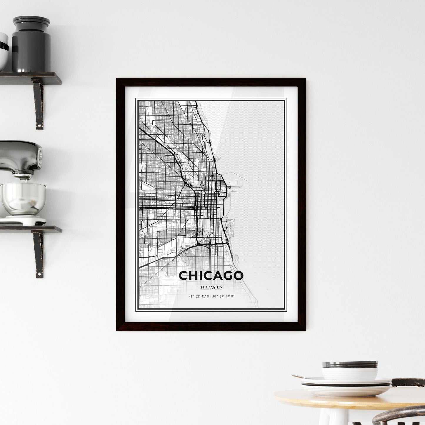 Chicago Illinois - Minimal City Map