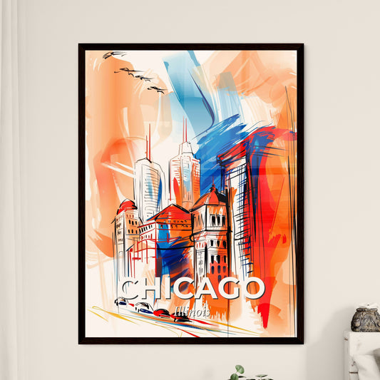 Vibrant Chicago, Illinois - A Drawing Of A City