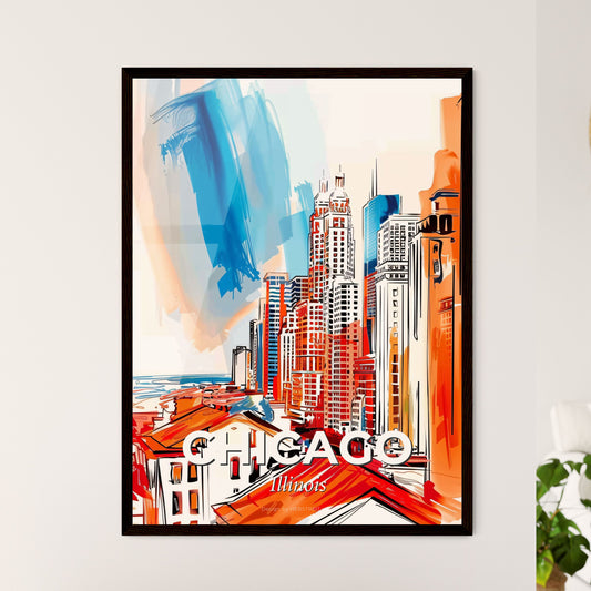 Vibrant Chicago, Illinois - A Cityscape With Buildings And A Blue Sky