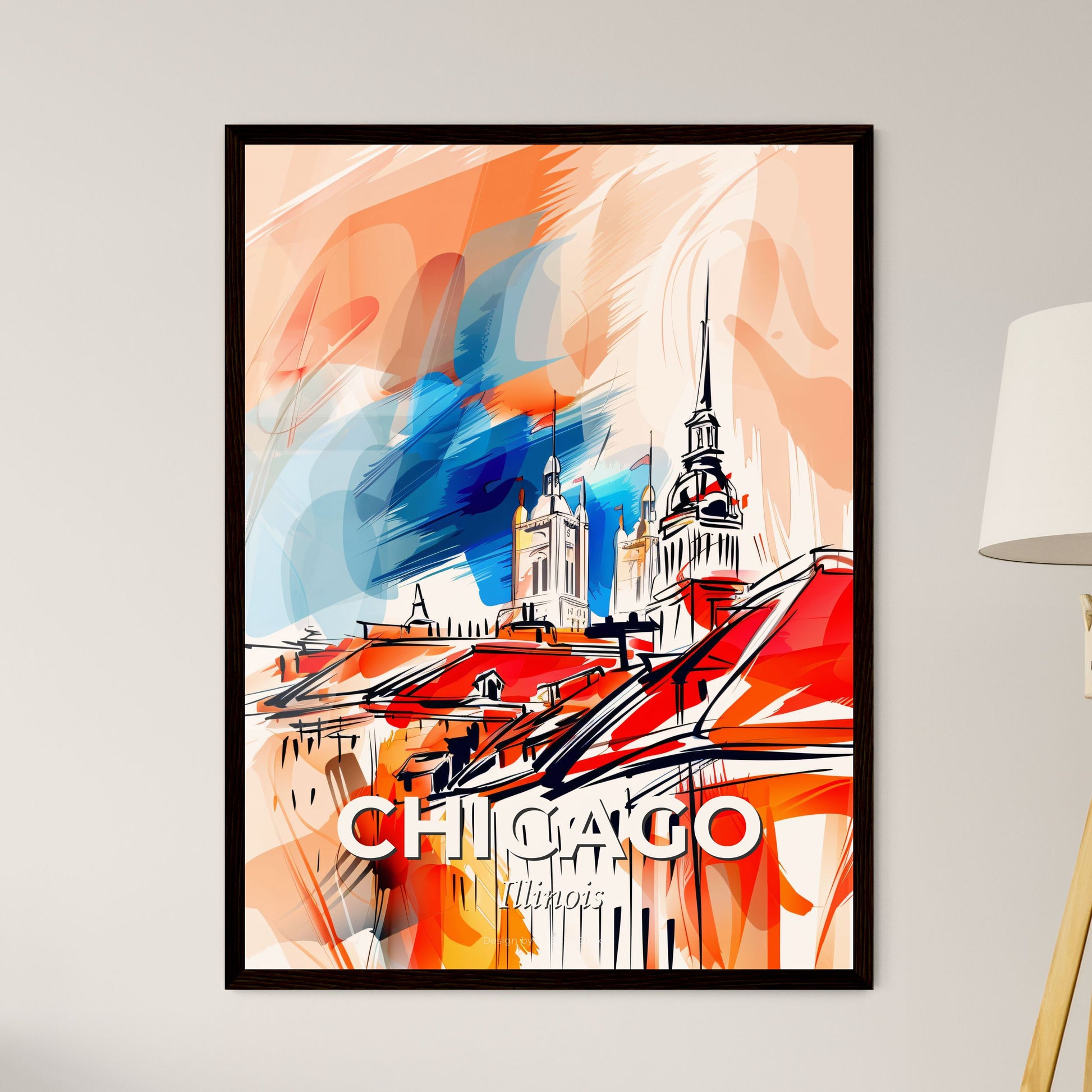 Vibrant Chicago, Illinois - A Painting Of A City