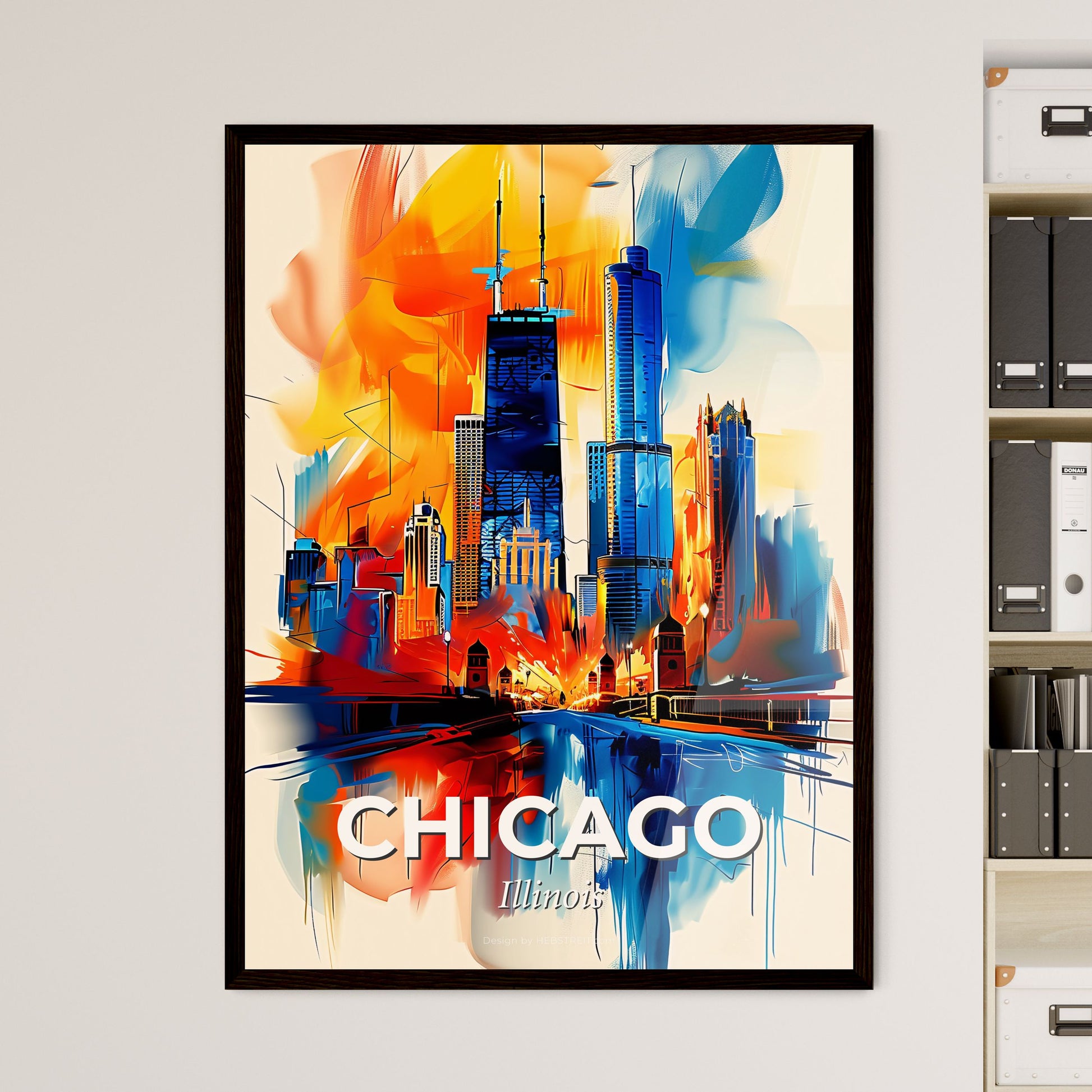 Vibrant Chicago, Illinois - A Colorful Painting Of A City