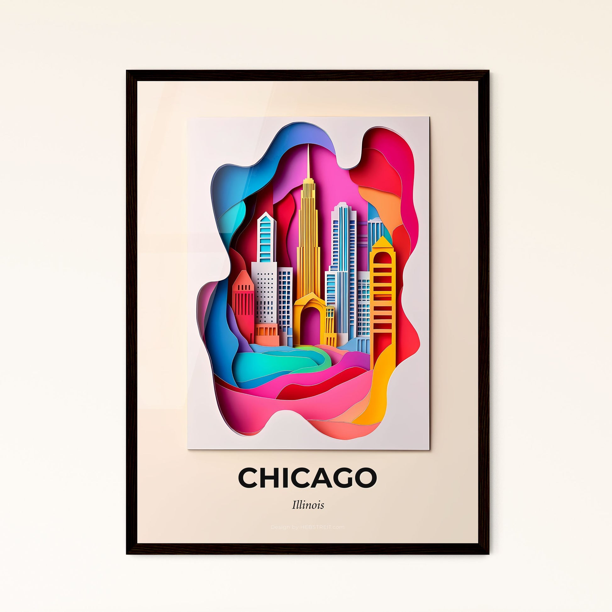 Vivid Chicago, Illinois - a colorful cityscape with a rainbow wave