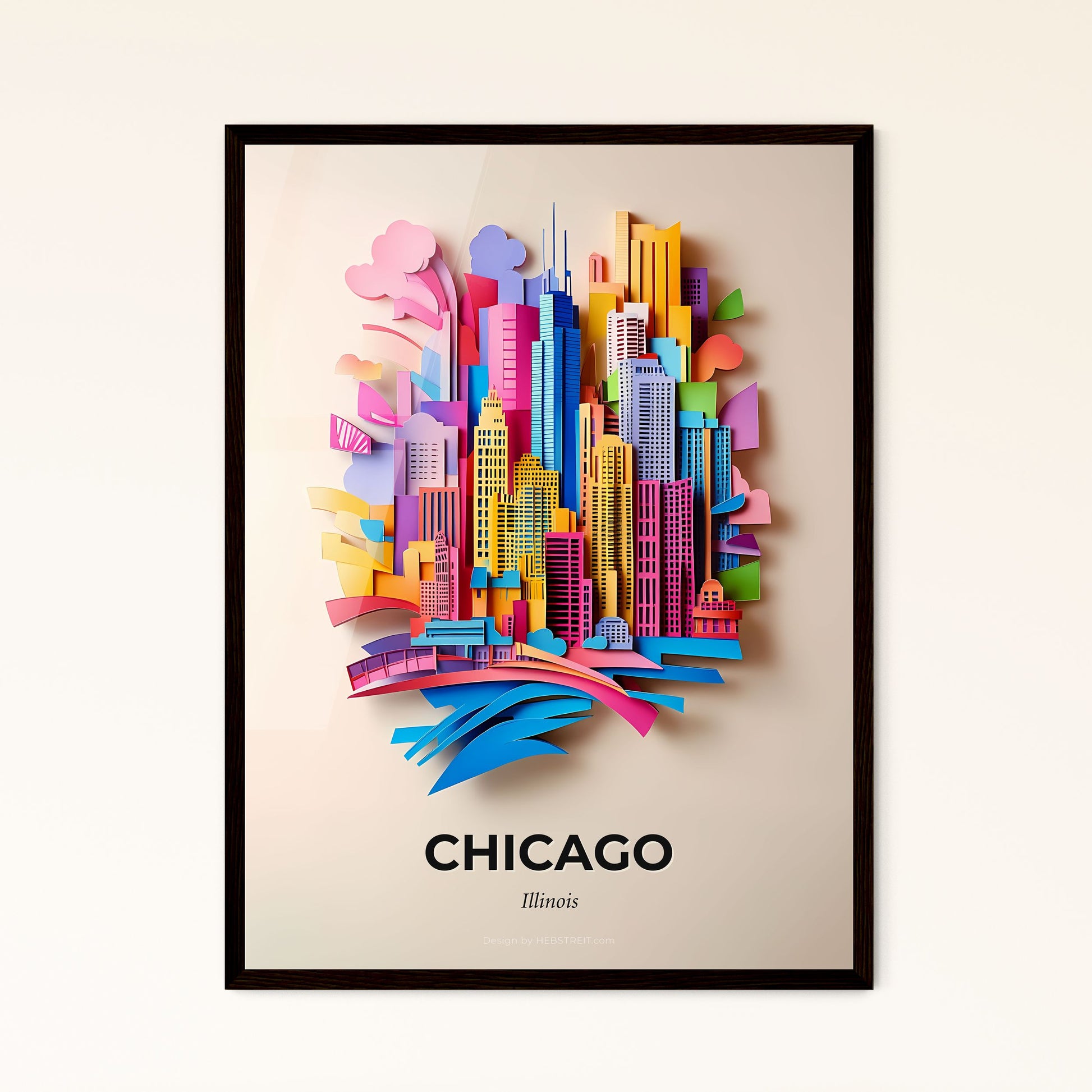 Vivid Chicago, Illinois - a colorful cityscape with a rainbow colored building