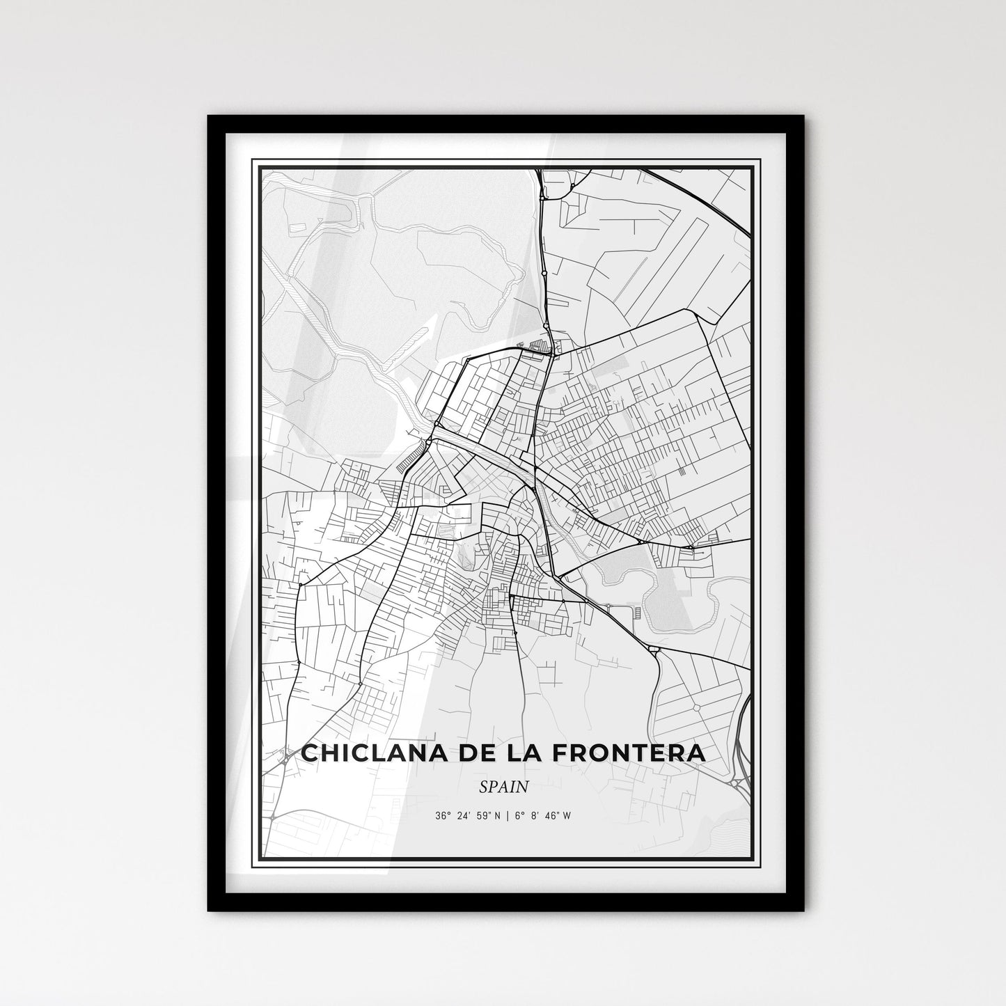 Chiclana de la Frontera Spain - Scandinavian Style City Map for Modern Home Decor