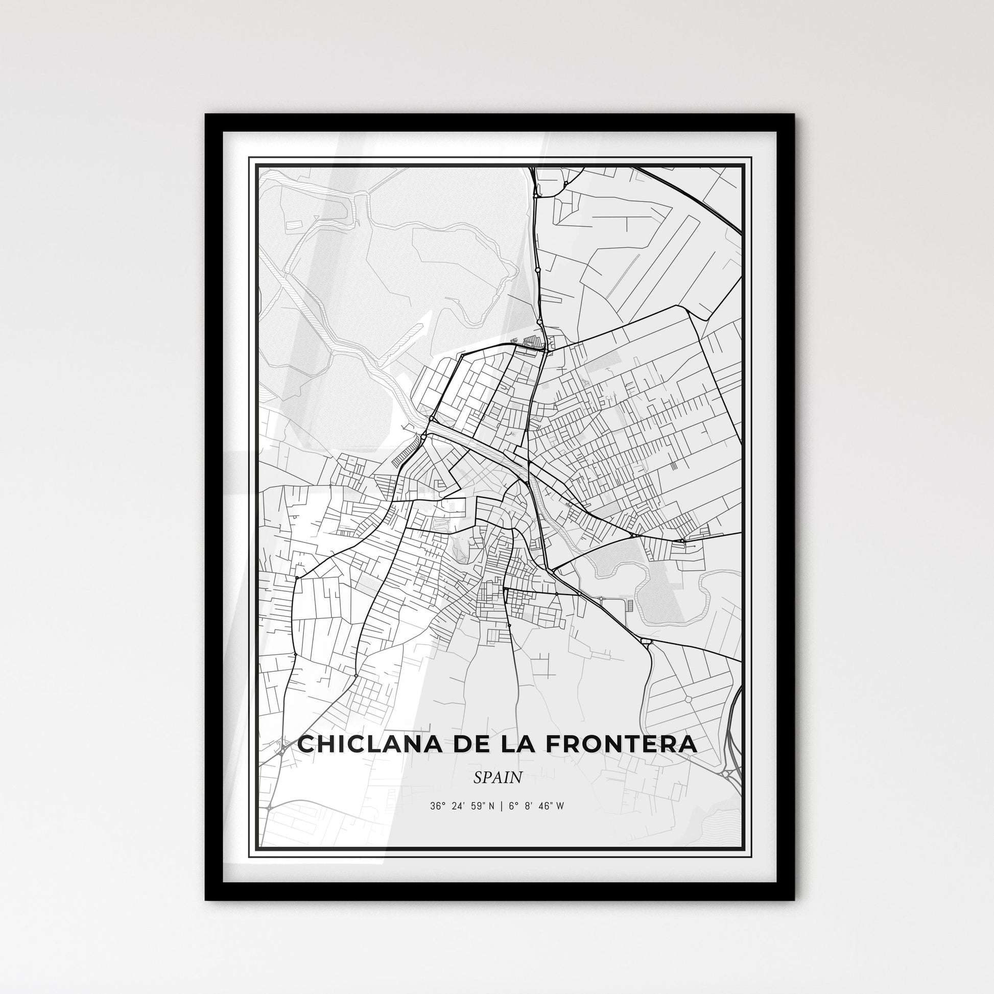 Chiclana de la Frontera Spain - Scandinavian Style City Map for Modern Home Decor