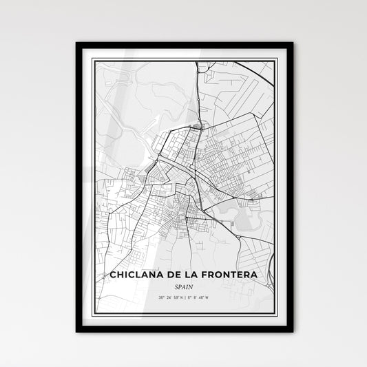 Chiclana de la Frontera Spain - Scandinavian Style City Map for Modern Home Decor