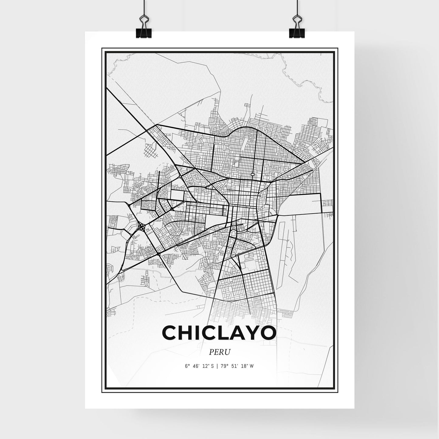 Chiclayo Peru - Premium City Map Poster