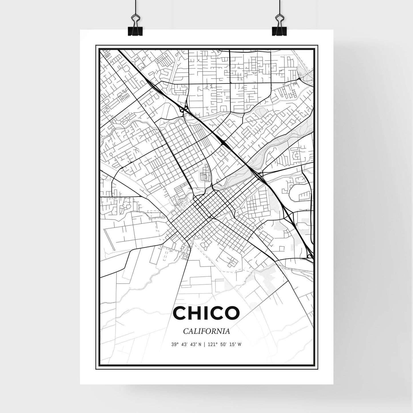 Chico California - Premium City Map Poster