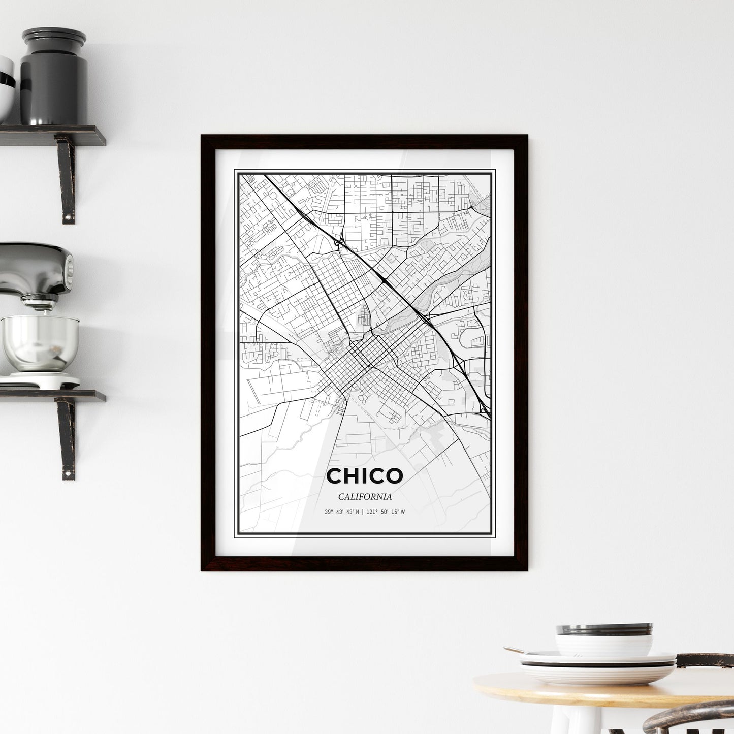 Chico California - Minimal City Map