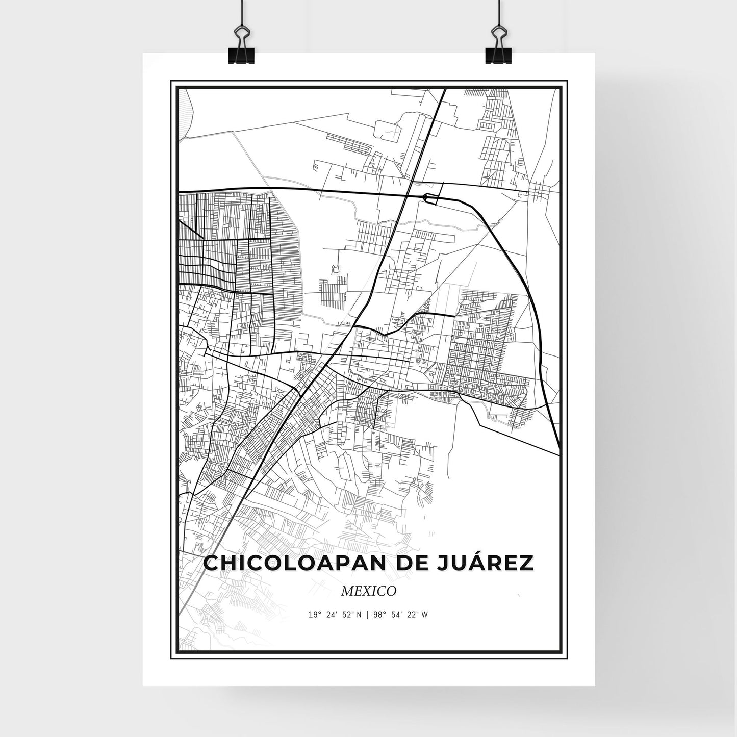 Chicoloapan de Juárez Mexico - Premium City Map Poster