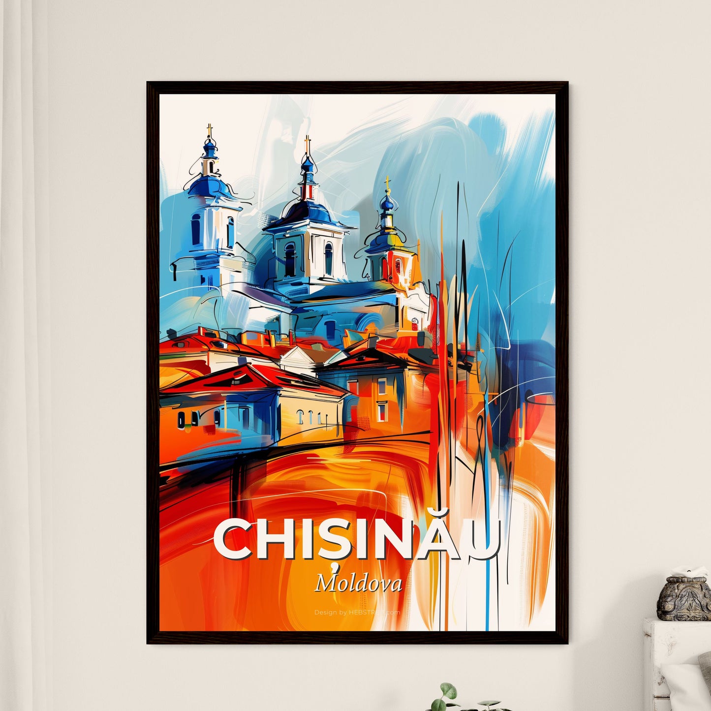 Vibrant Chișinău, Moldova - A Painting Of A Building With Towers