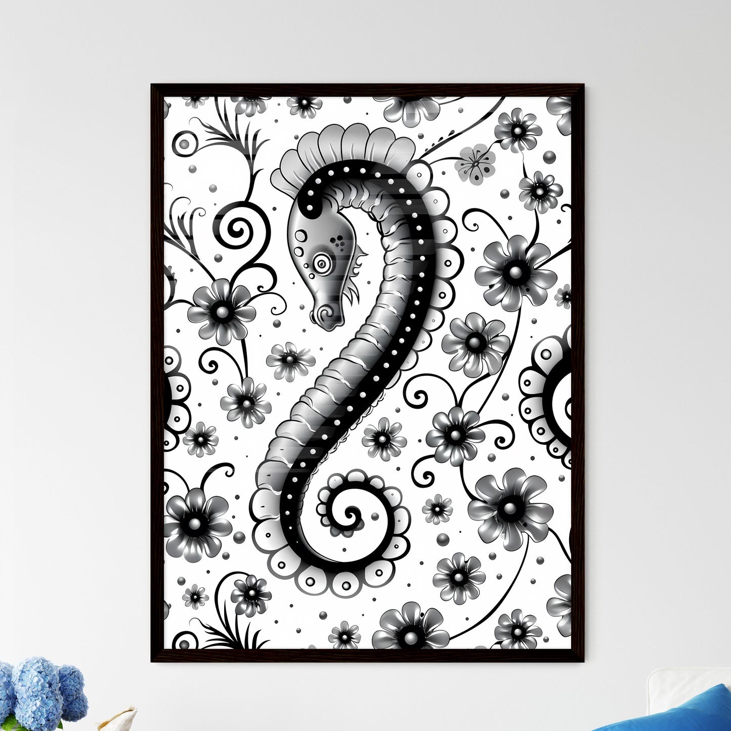 Whimsical Black and White Kid Wall Art