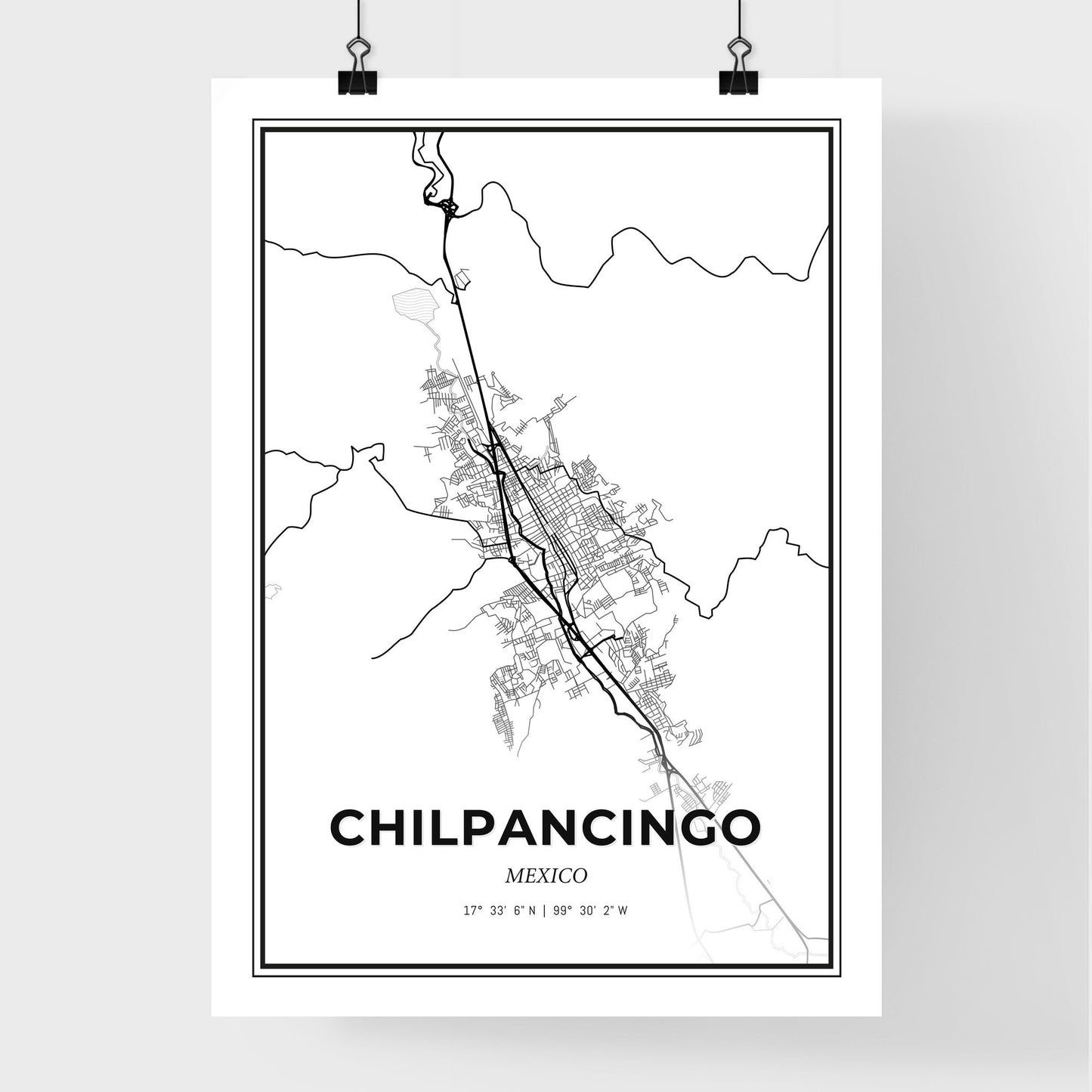 Chilpancingo Mexico - Premium City Map Poster