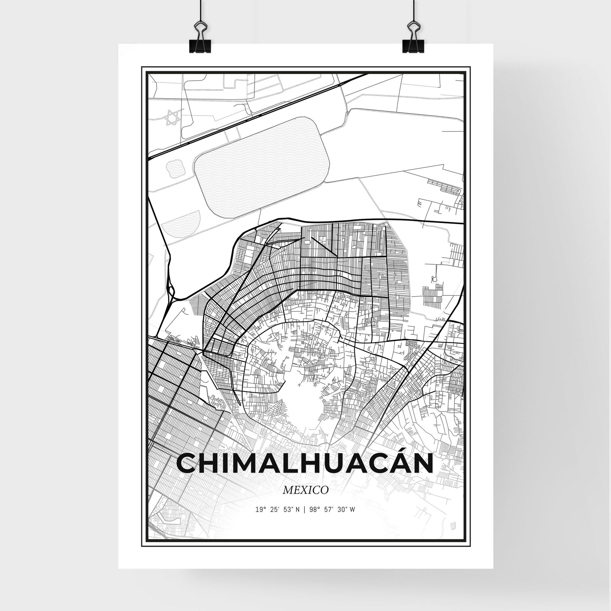 Chimalhuacán Mexico - Premium City Map Poster