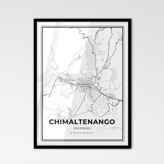 Chimaltenango Guatemala - Scandinavian Style City Map for Modern Home Decor