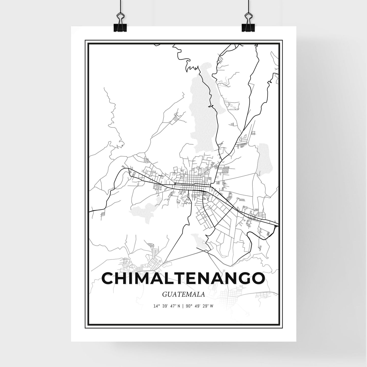 Chimaltenango Guatemala - Premium City Map Poster