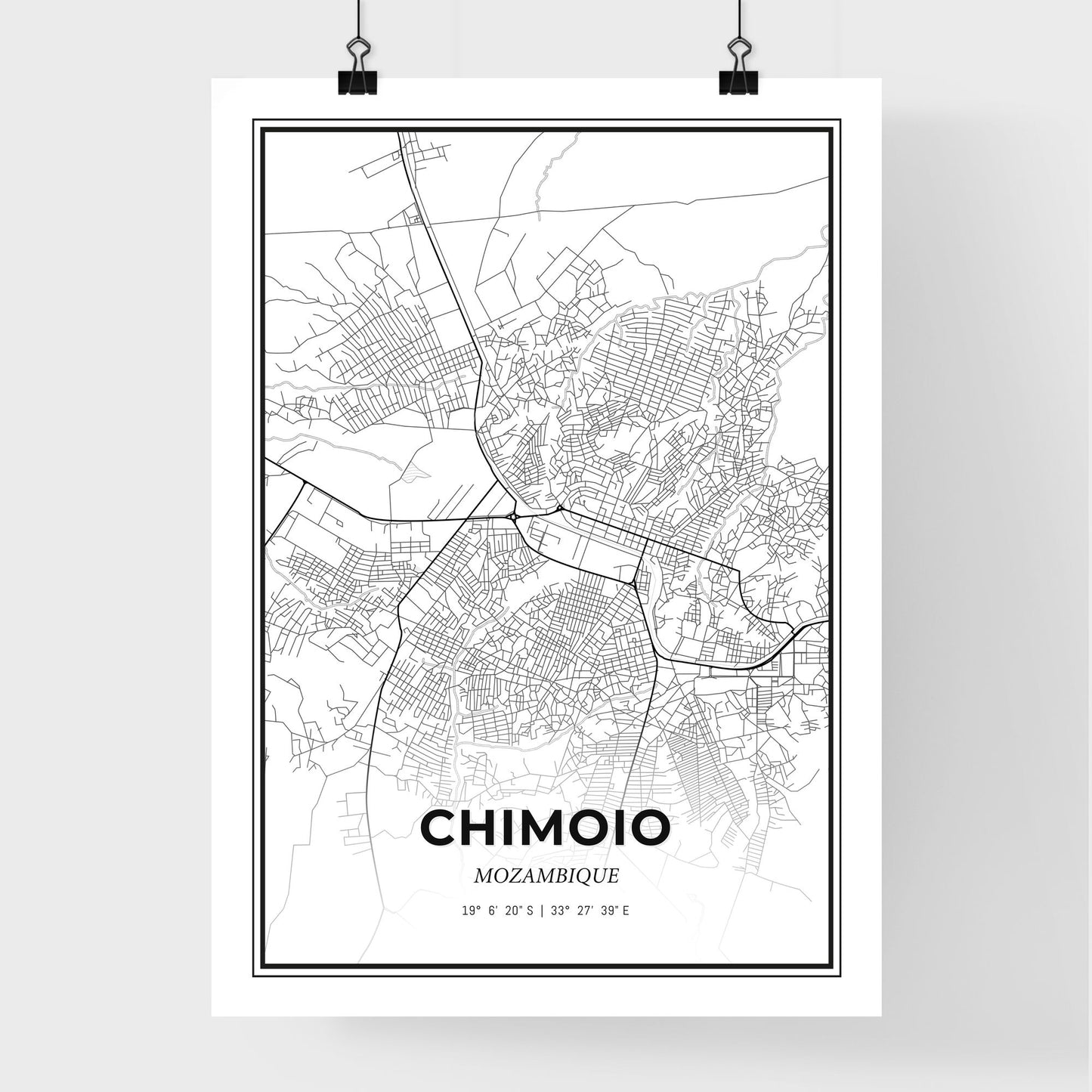 Chimoio Mozambique - Premium City Map Poster