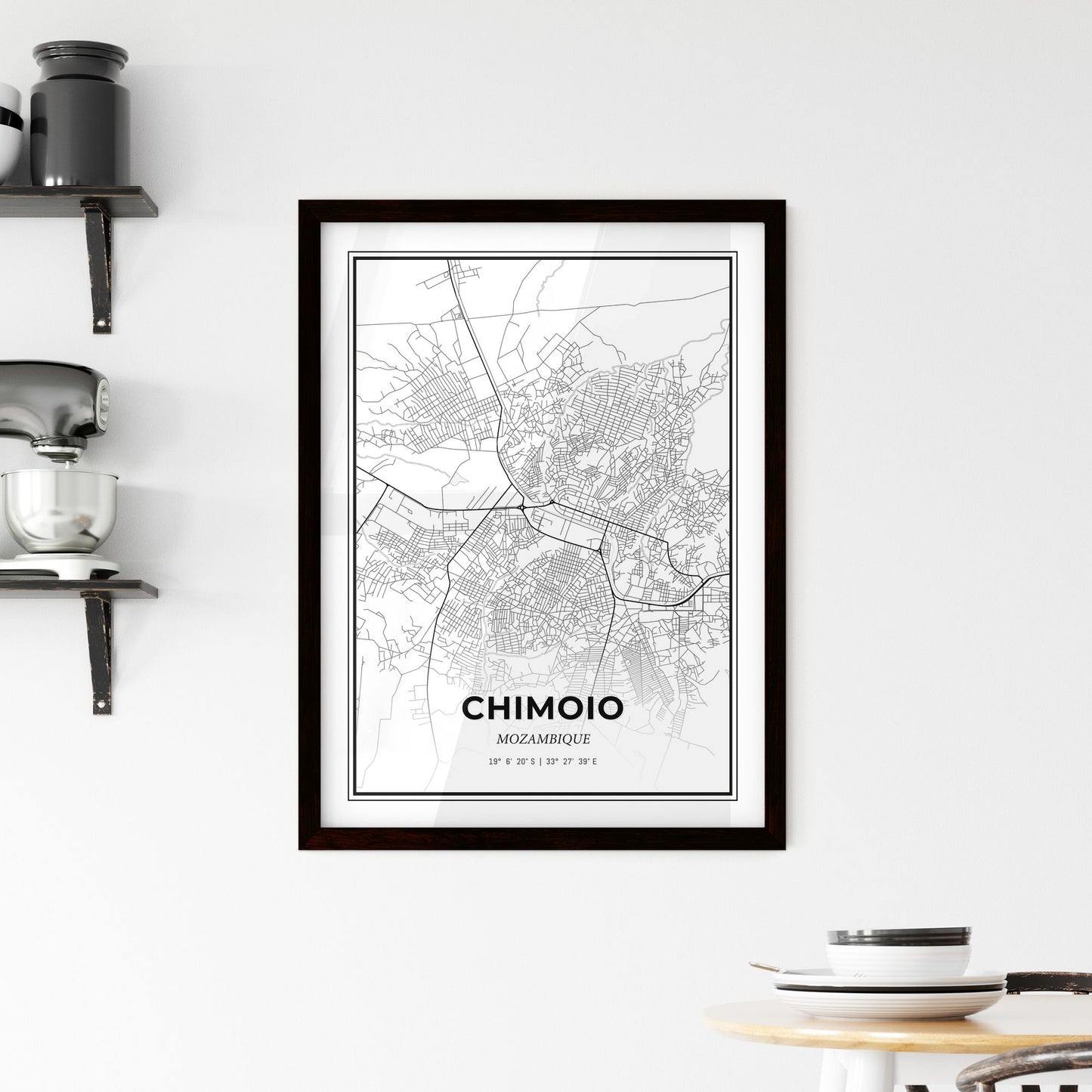 Chimoio Mozambique - Minimal City Map