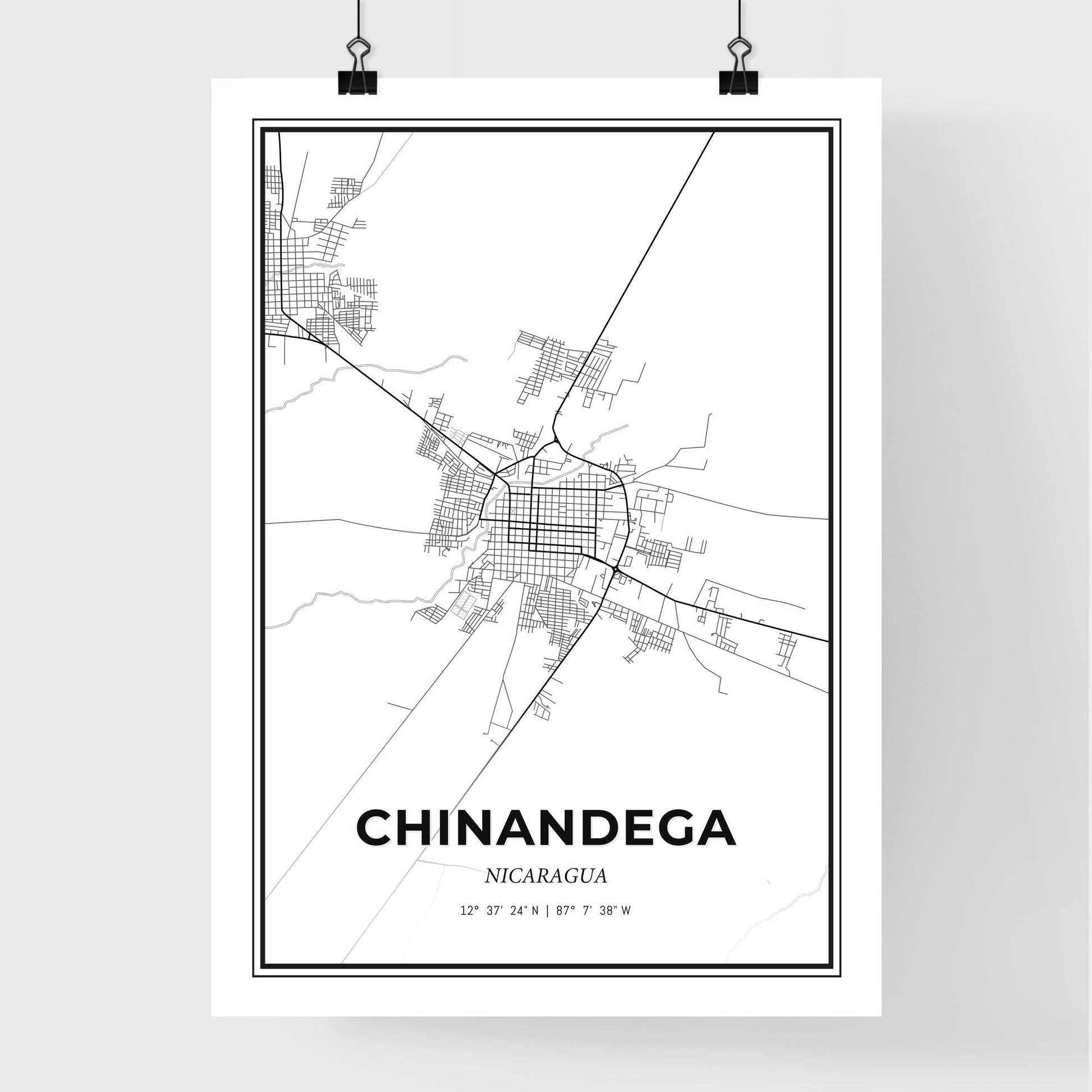 Chinandega Nicaragua - Premium City Map Poster