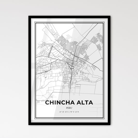 Chincha Alta Peru - Scandinavian Style City Map for Modern Home Decor