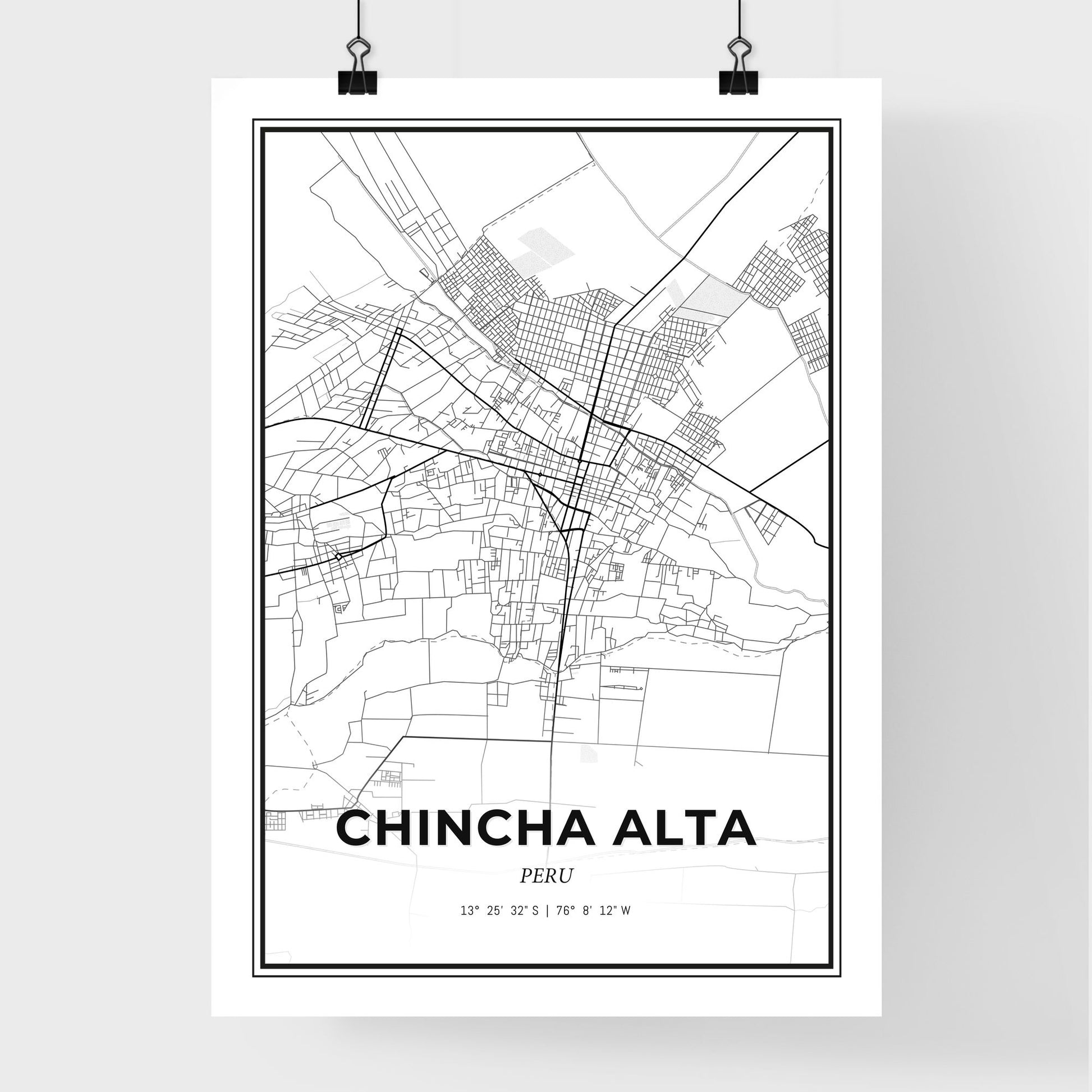 Chincha Alta Peru - Premium City Map Poster