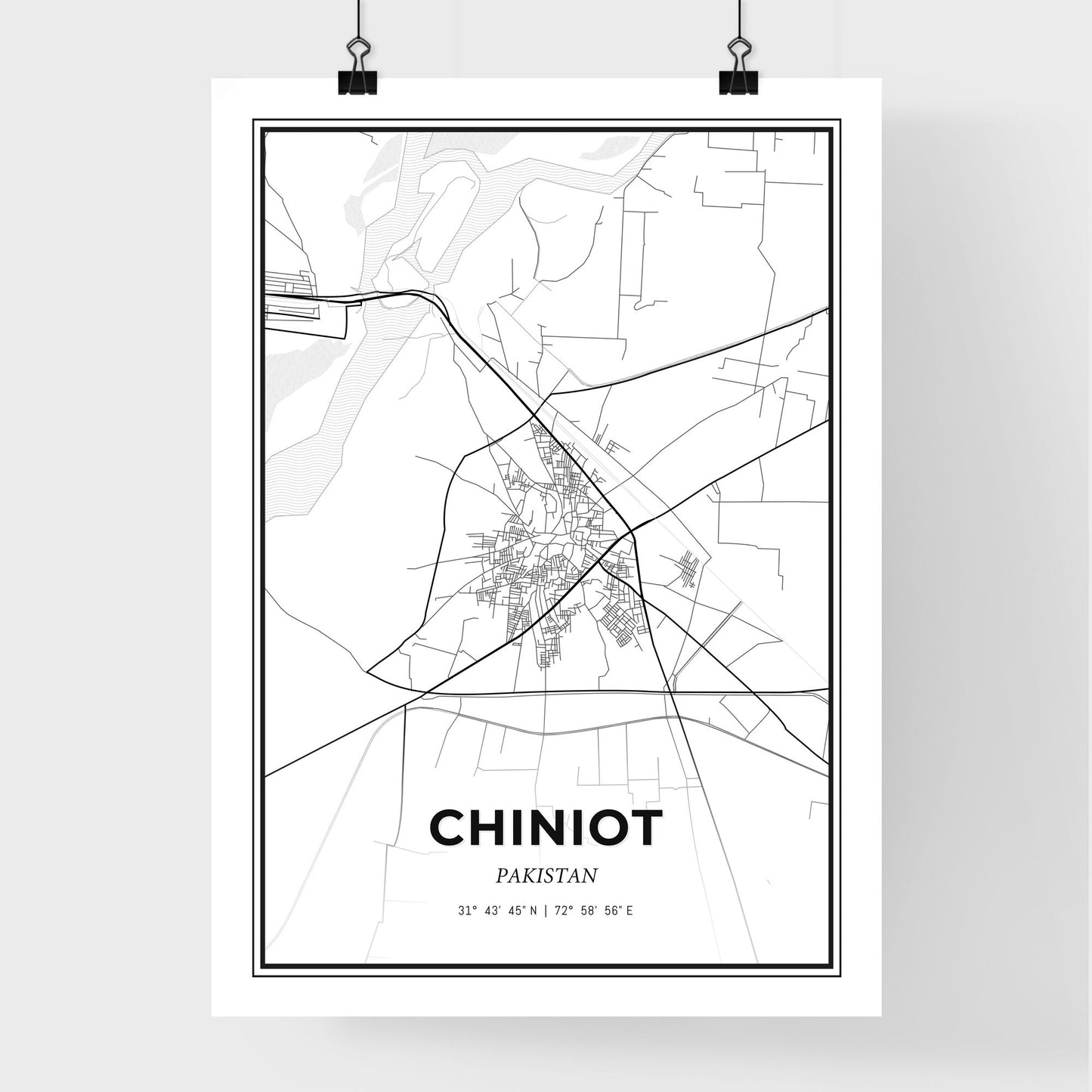 Chiniot Pakistan - Premium City Map Poster