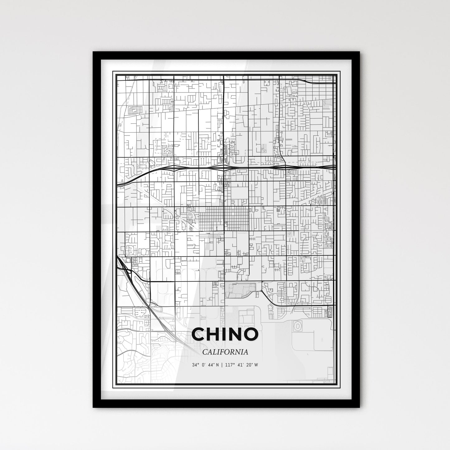 Chino California - Scandinavian Style City Map for Modern Home Decor