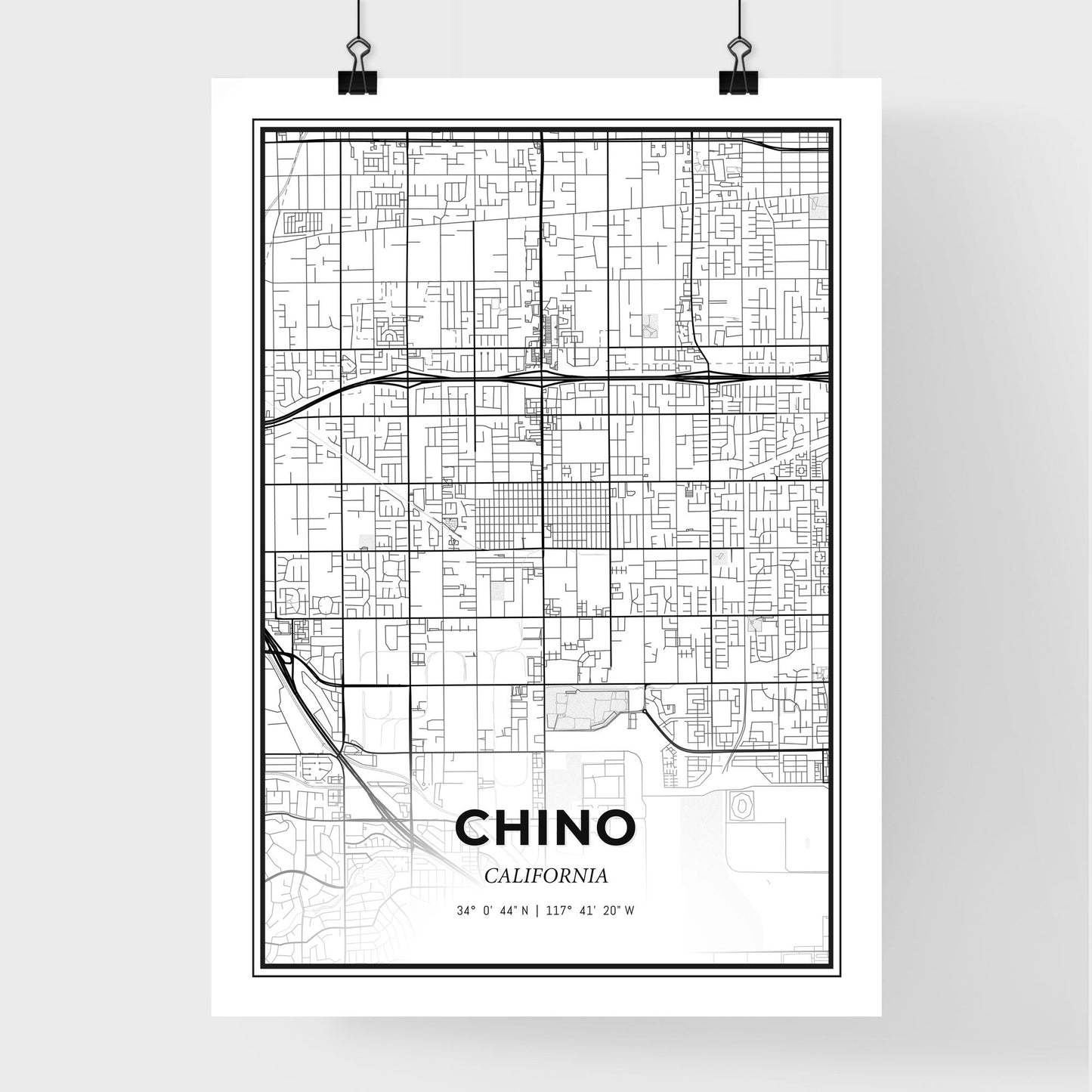 Chino California - Premium City Map Poster