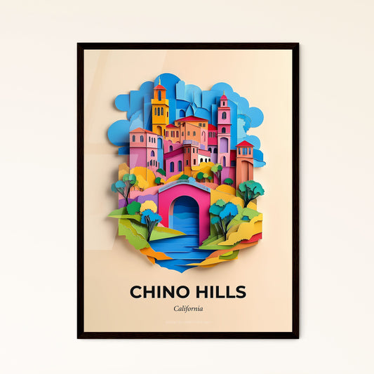 Vivid Chino Hills, California - a colorful city with a bridge and trees