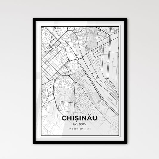 Chișinău Moldova - Scandinavian Style City Map for Modern Home Decor