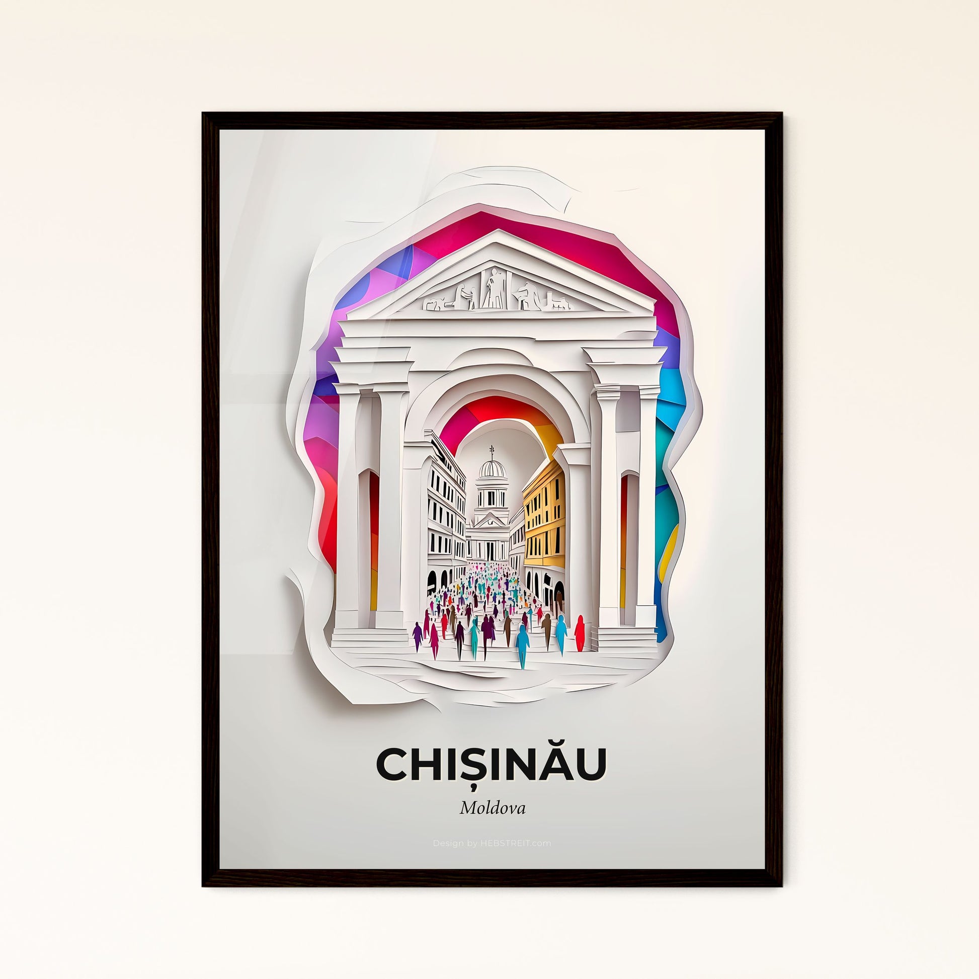 Vivid Chișinău, Moldova - a paper cut of a building with people walking around it