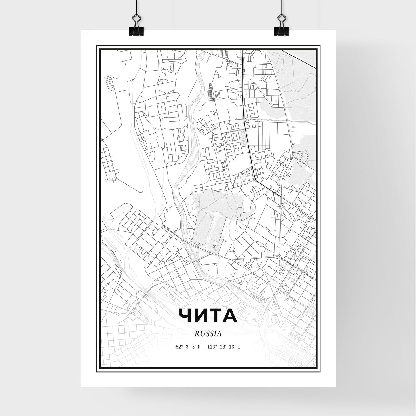 Chita Russia - Premium City Map Poster