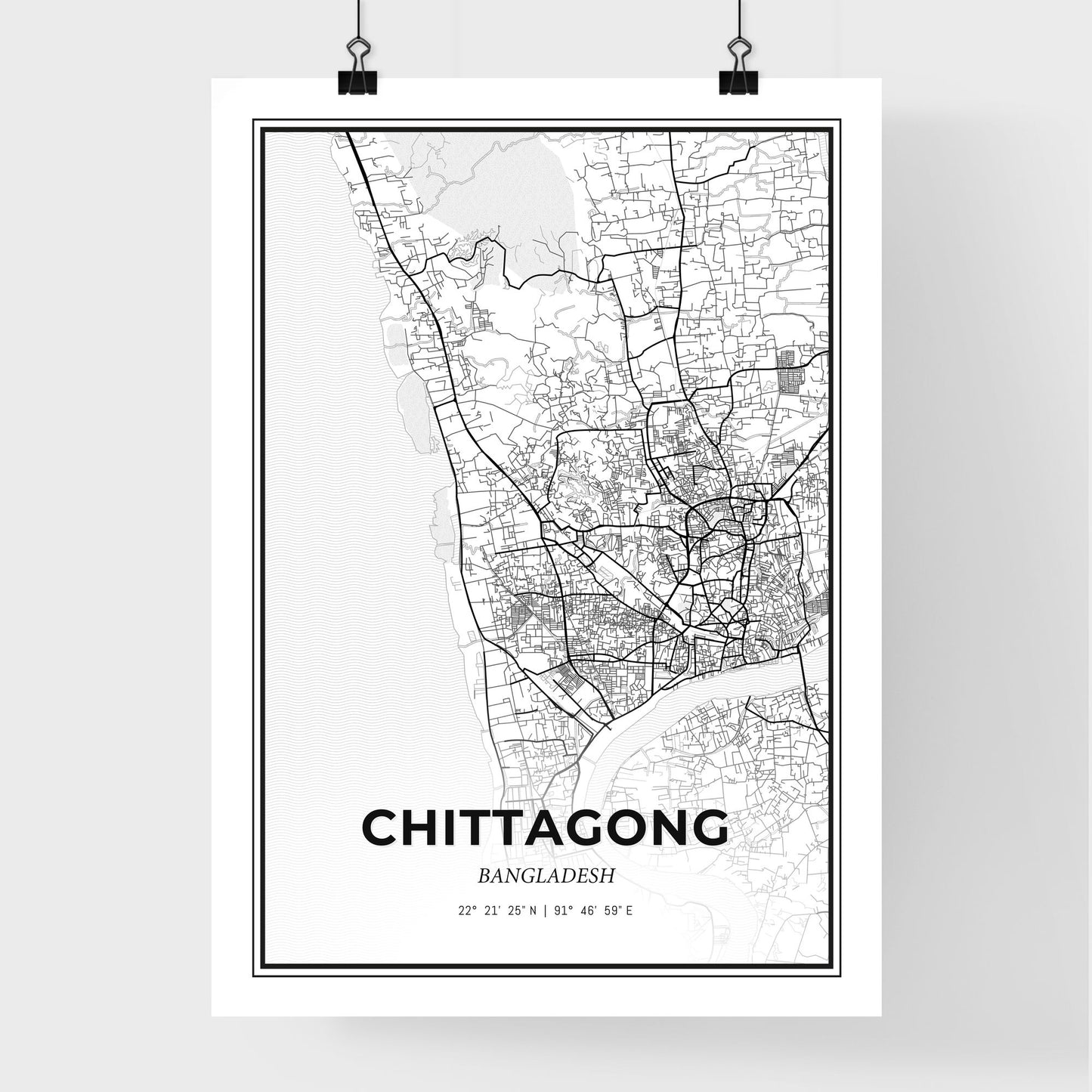 Chittagong Bangladesh - Premium City Map Poster