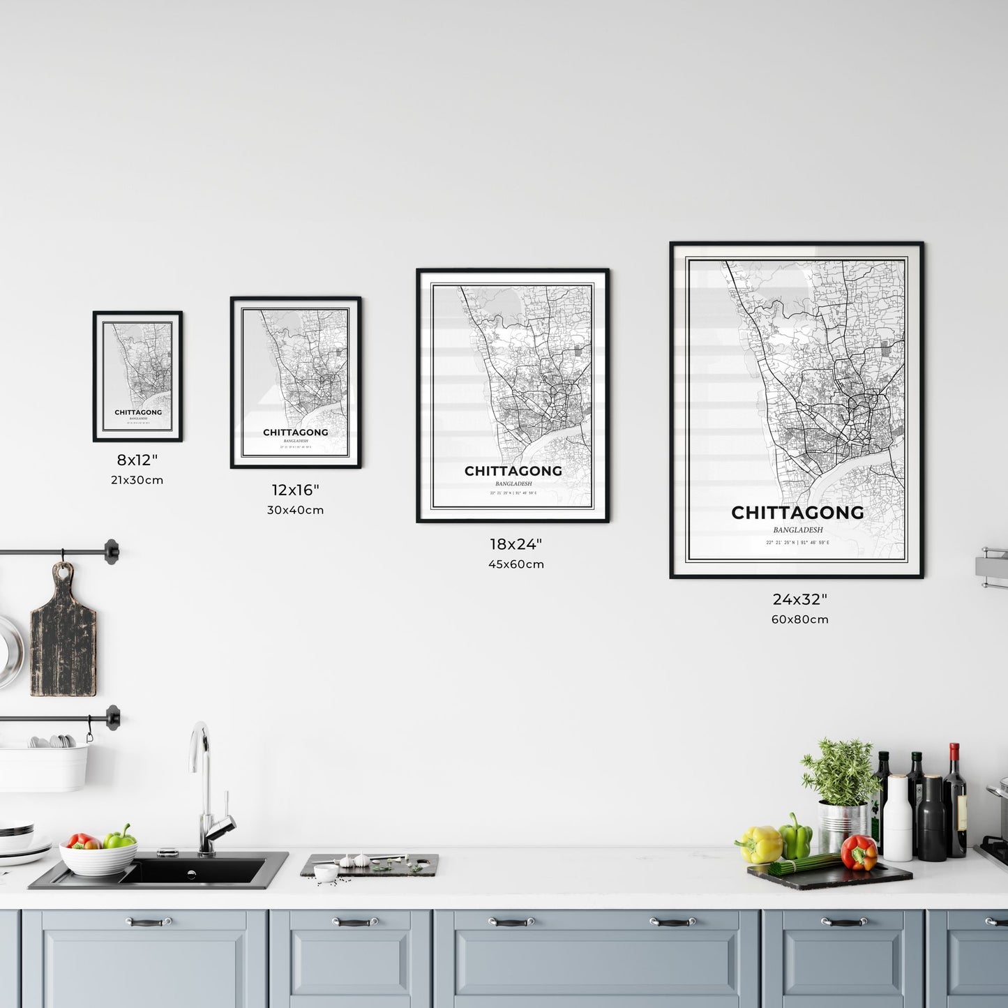 Chittagong Bangladesh - Customizable Modern City Map