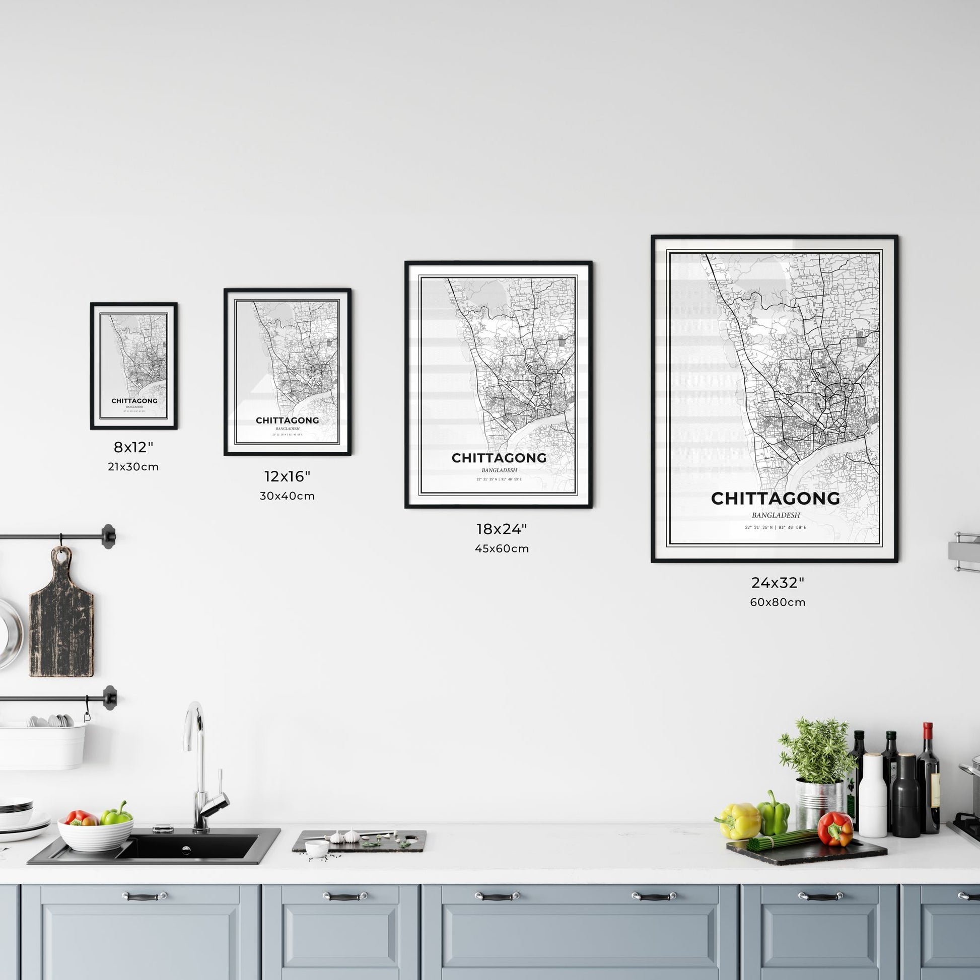 Chittagong Bangladesh - Customizable Modern City Map