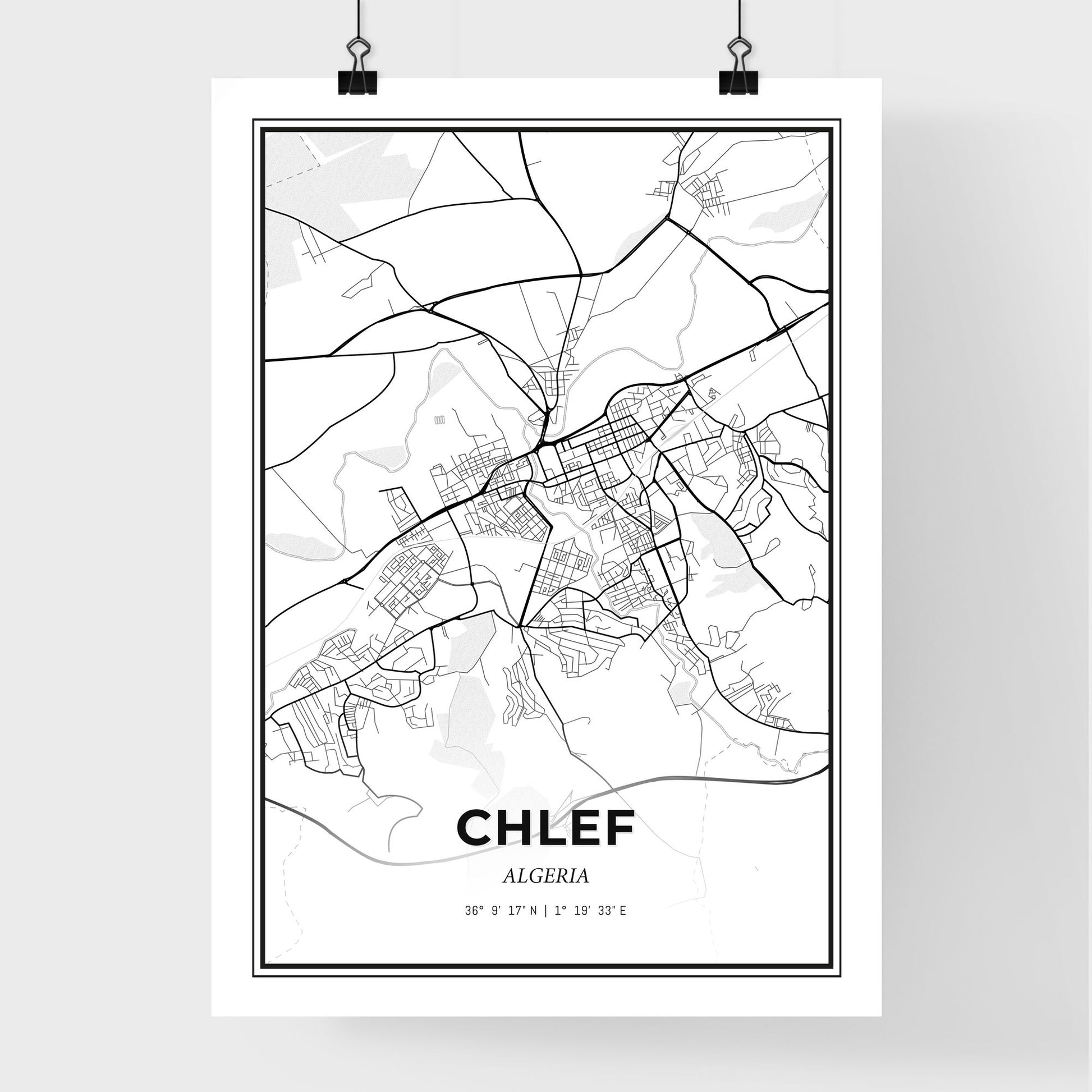 Chlef Algeria - Premium City Map Poster