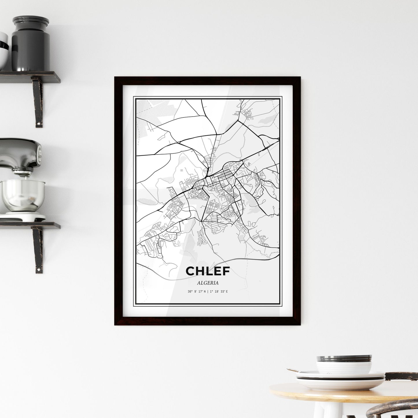 Chlef Algeria - Minimal City Map