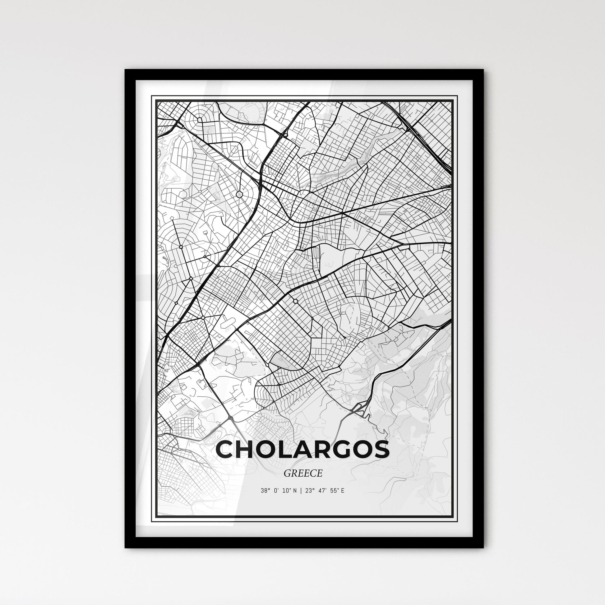 Cholargos Greece - Scandinavian Style City Map for Modern Home Decor