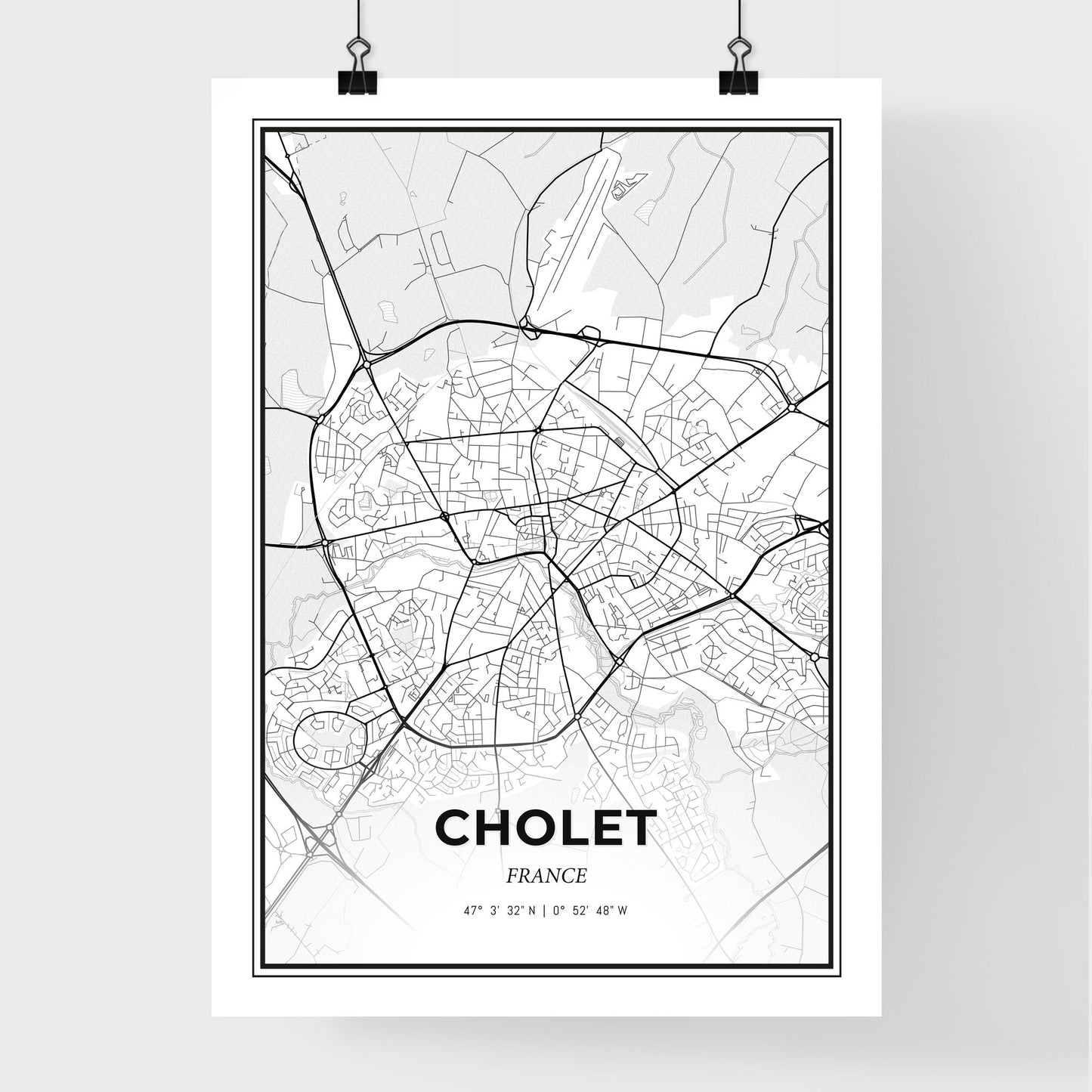 Cholet France - Premium City Map Poster