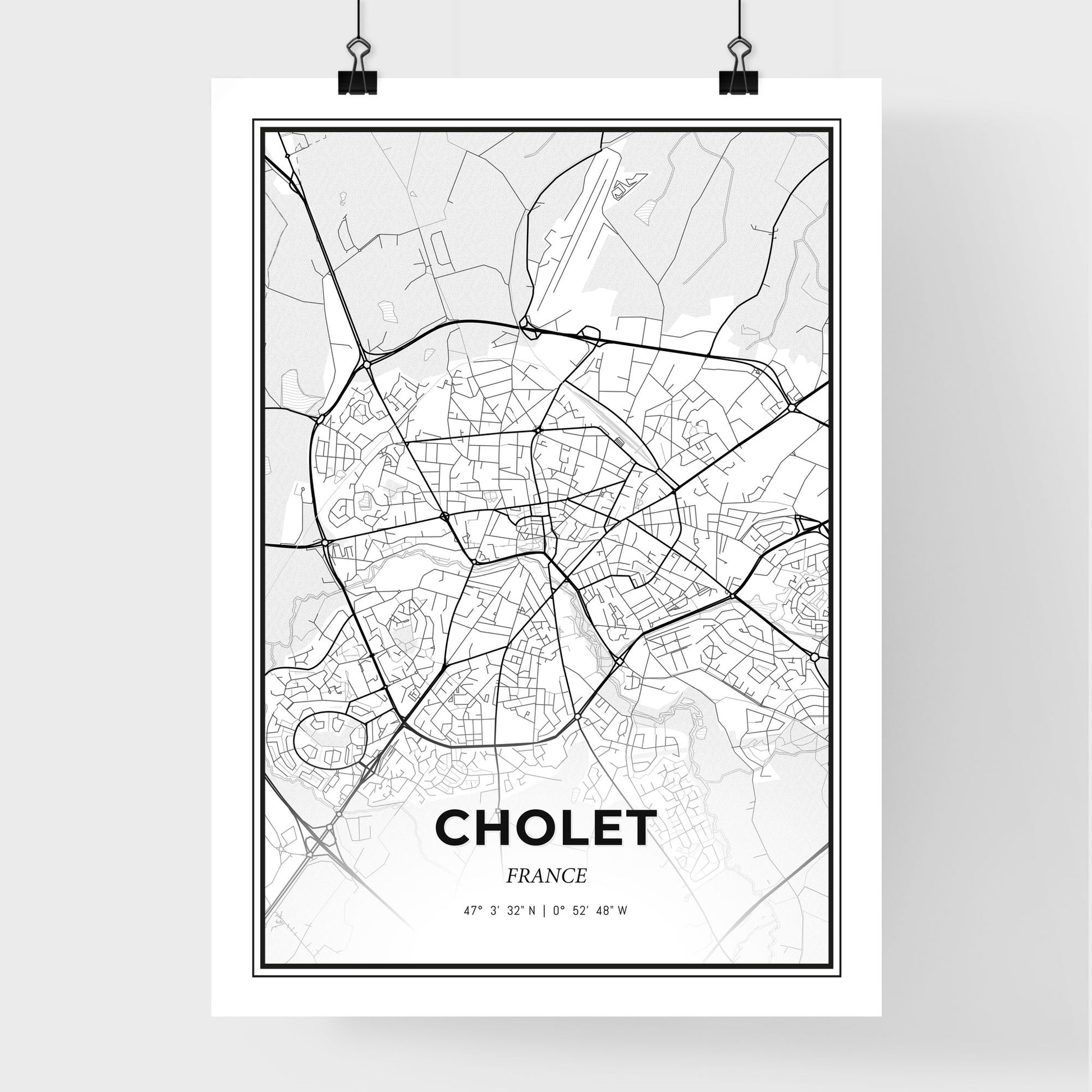 Cholet France - Premium City Map Poster