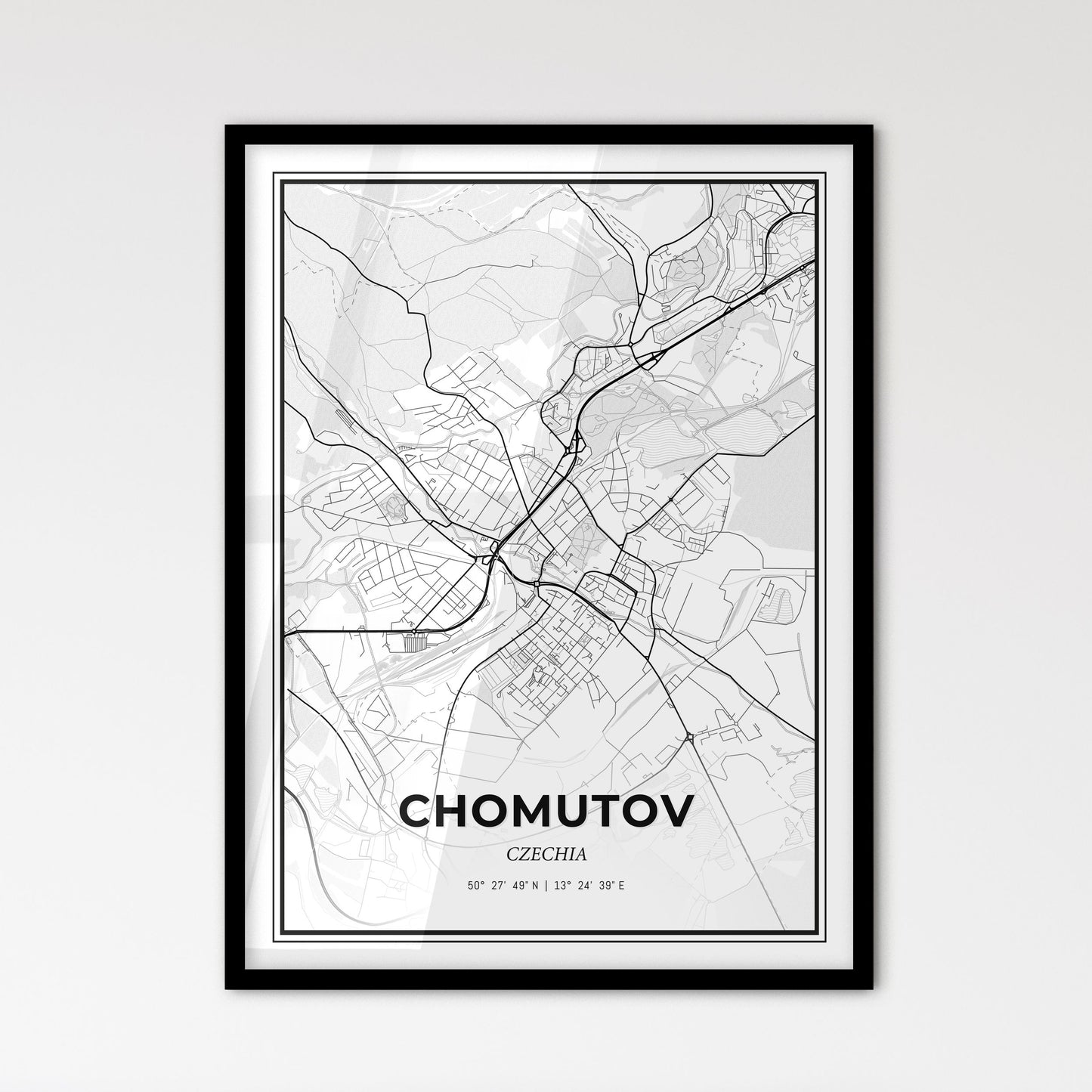  Chomutov Czechia - Scandinavian Style City Map for Modern Home Decor