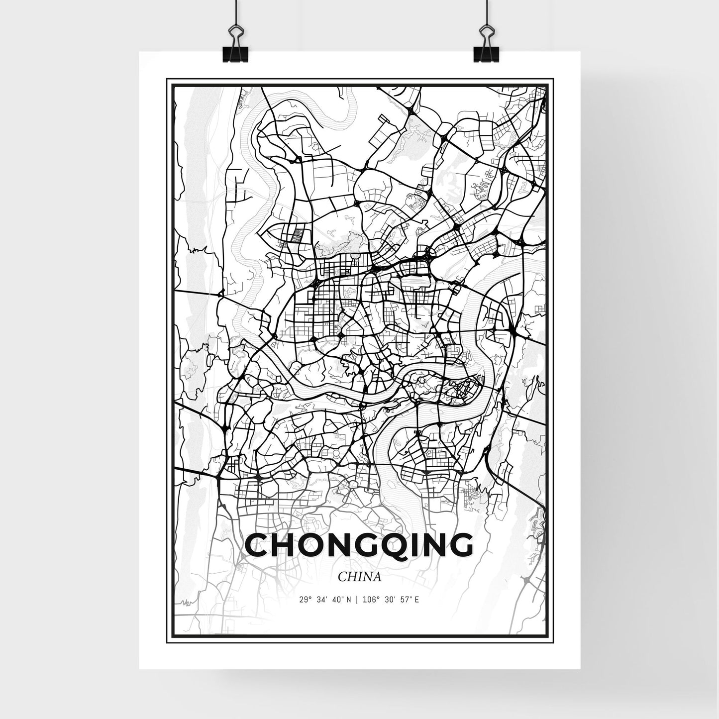 Chongqing China - Premium City Map Poster