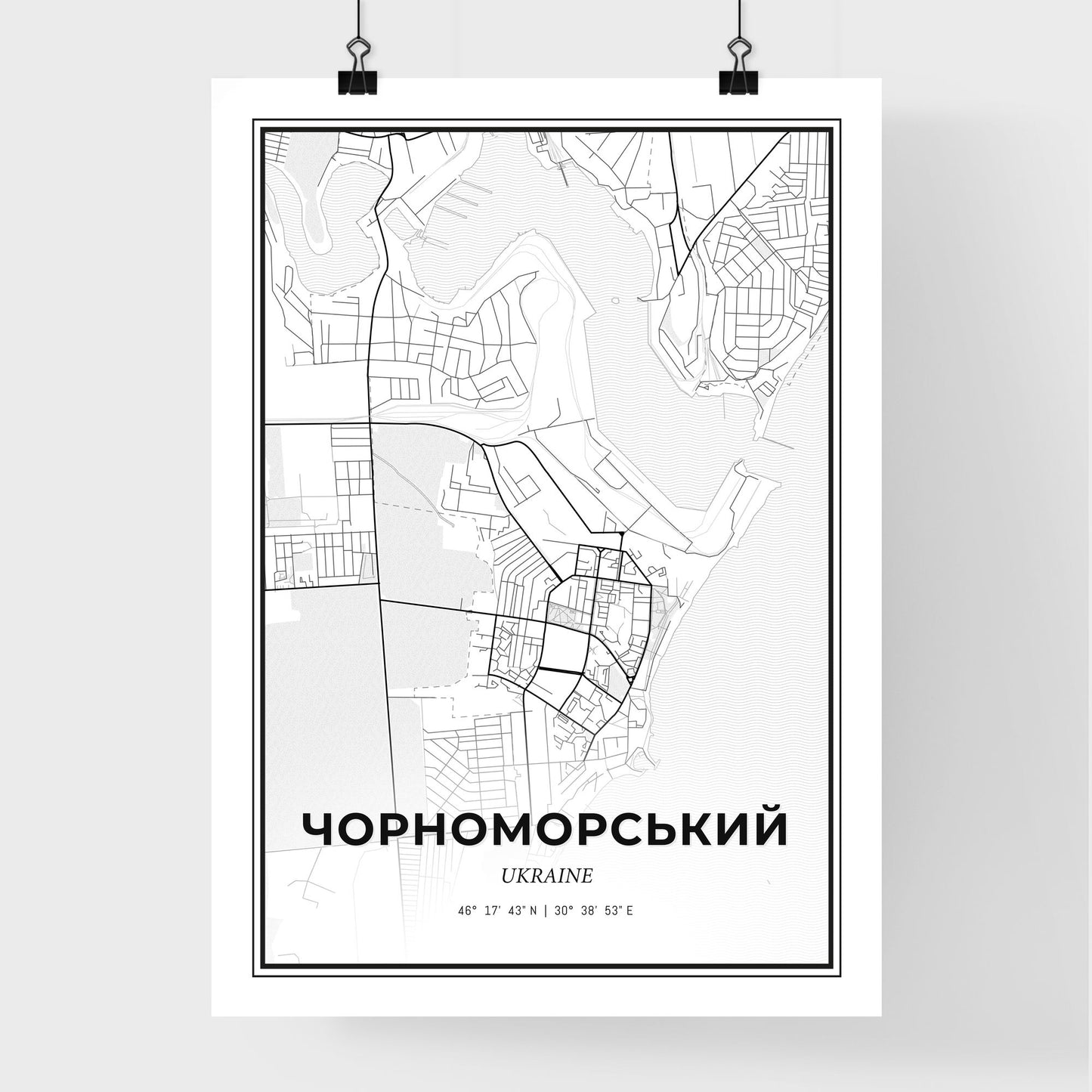 Chornomorsk Ukraine - Premium City Map Poster