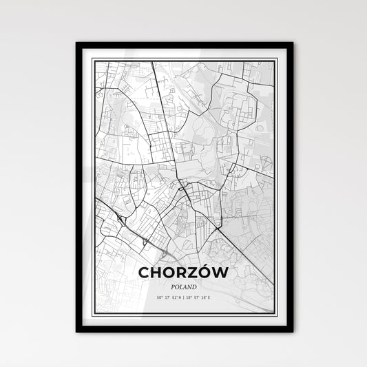 Chorzów Poland - Scandinavian Style City Map for Modern Home Decor