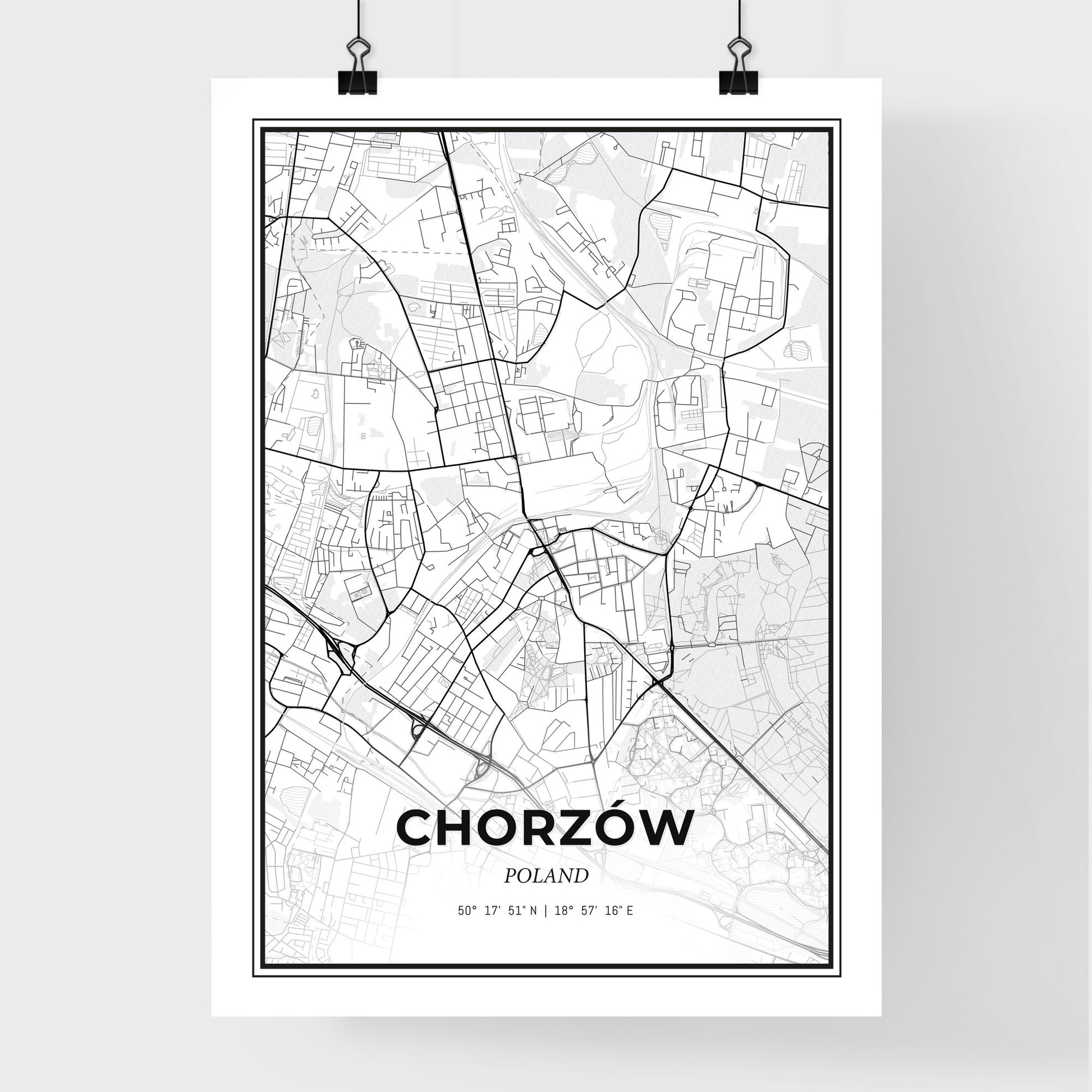 Chorzów Poland - Premium City Map Poster